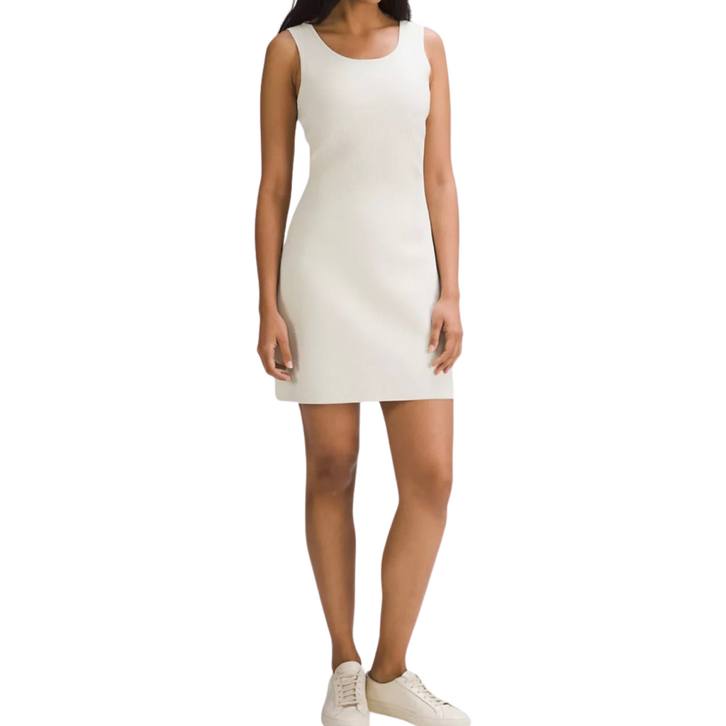 LULULEMON Tight-Fit Knit Tank Dress Bone Size Small