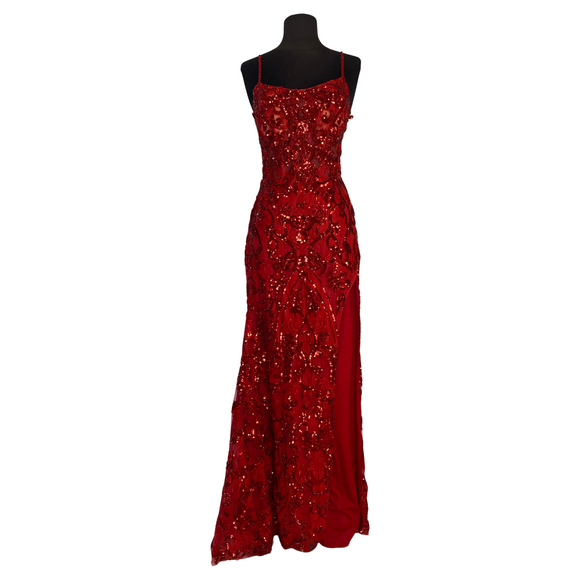 MORI LEE Style 48030 Long Gown Red Size 6