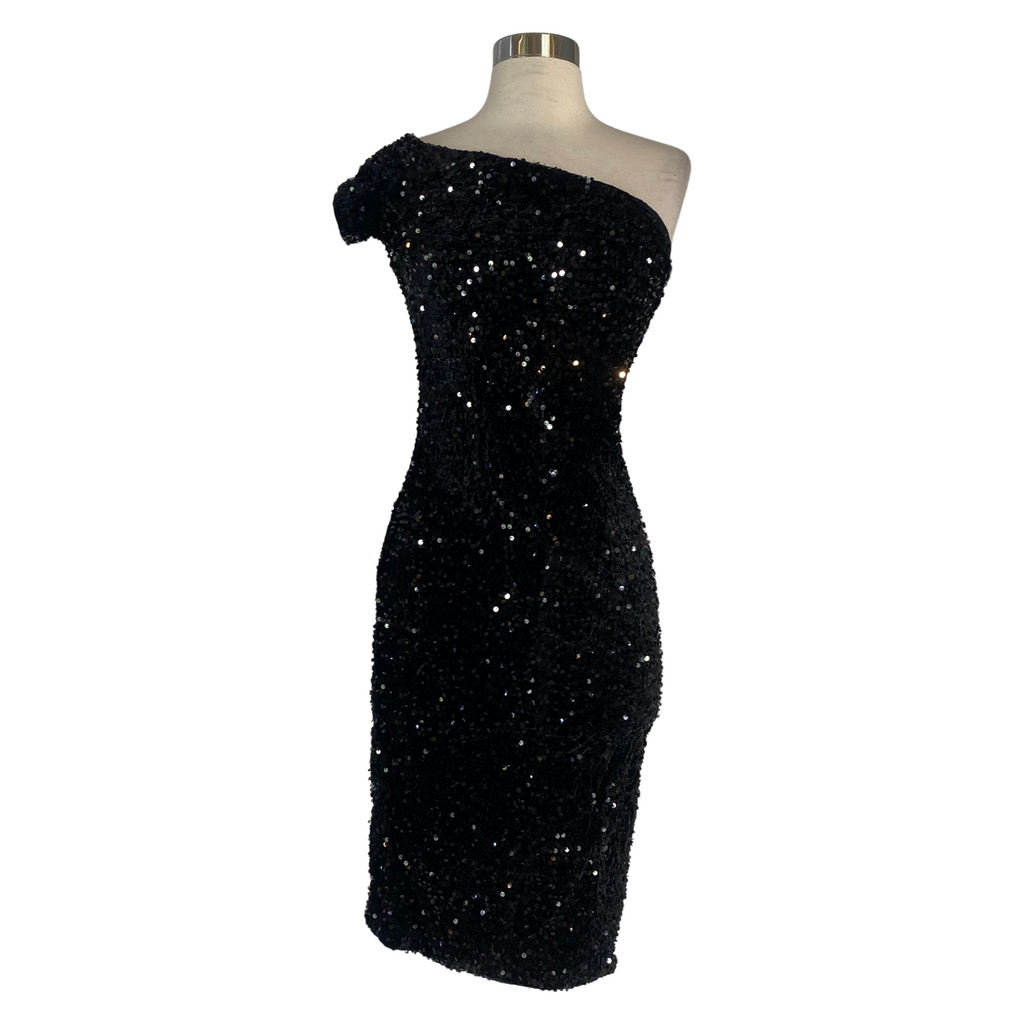 BOUTIQUE MIDI Sequin Cocktail Dress Black Size Small