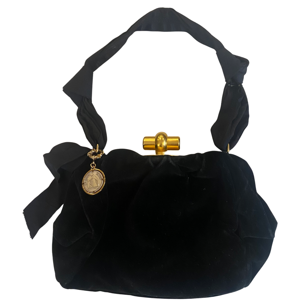 LANVIN  Black Velvet Evening Handbag