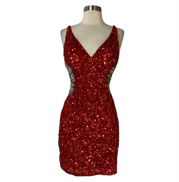 PRIMAVERA Style # 4052 Short Dress Red Size 4