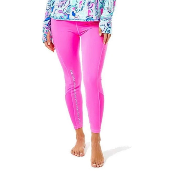 LILLY PULITZER Weekender Midi Leggings Neon Pink Size Small