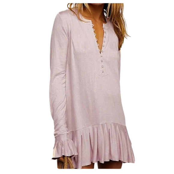 FREE PEOPLE Ruffled Tunic Mini Dress Size M