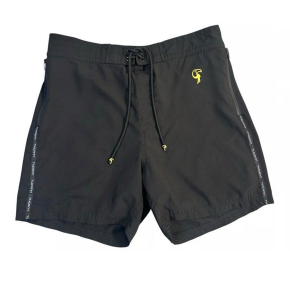 TUCANN Mens Swim Trunks Black Size Large NWT