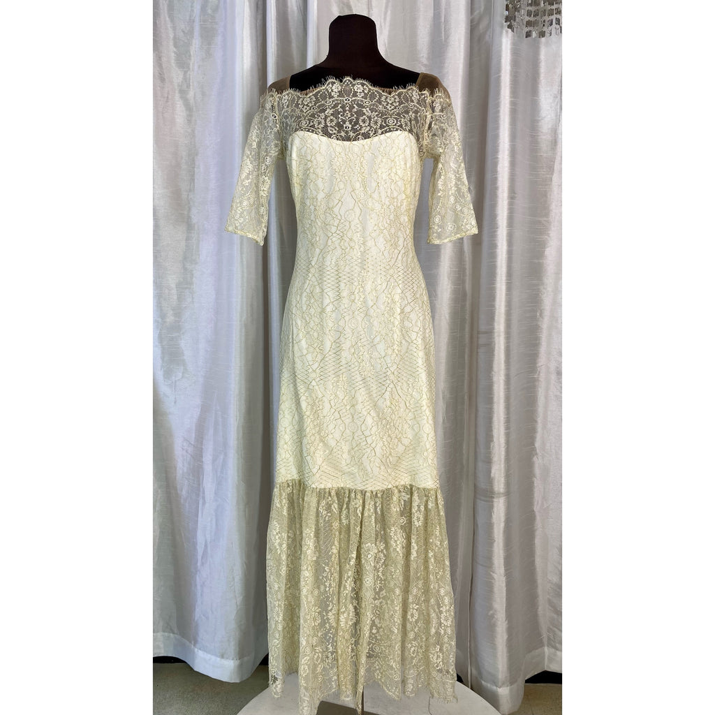MARCHESA NOTTE Long Ivory Size 8  NWT