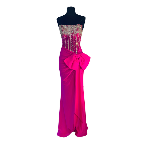 PORTIA & SCARLETT Style PS25182 Long Gown Hot Pink Size 4