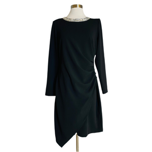 MSK Long Sleeve Cocktail Dress Black Size Large