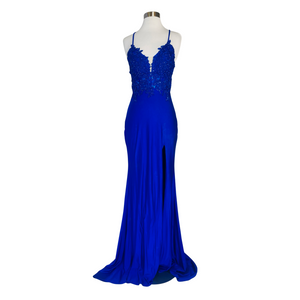 LA FEMME Style 3466 Long Gown Royal Blue Size 4