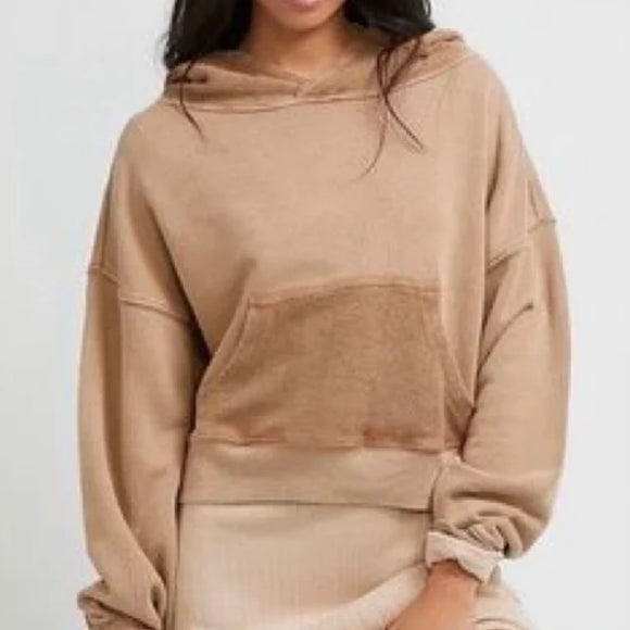 FREE PEOPLE  Joey Hoodie Tan Size Medium