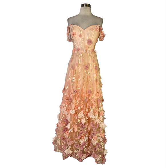 COLETTE #CL2057 Apricot Long Gown Size 2