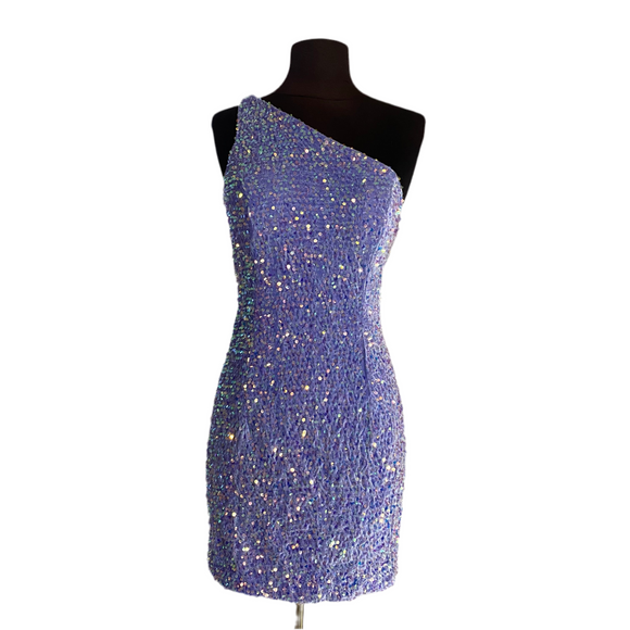 LOYELOY Sequin Cocktail Dress Lilac Size 8 NWT