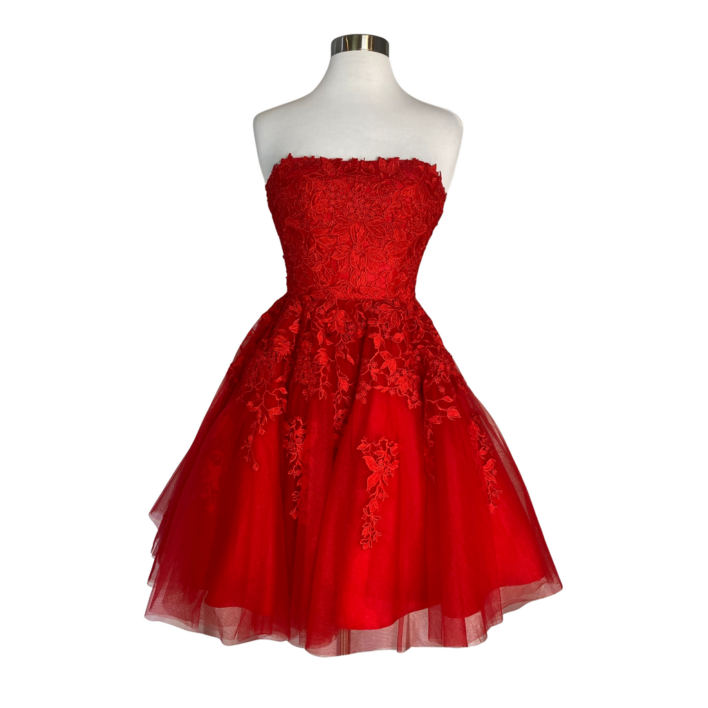 JVN By Jovani Style JVN1830 Red A-Line Size 00
