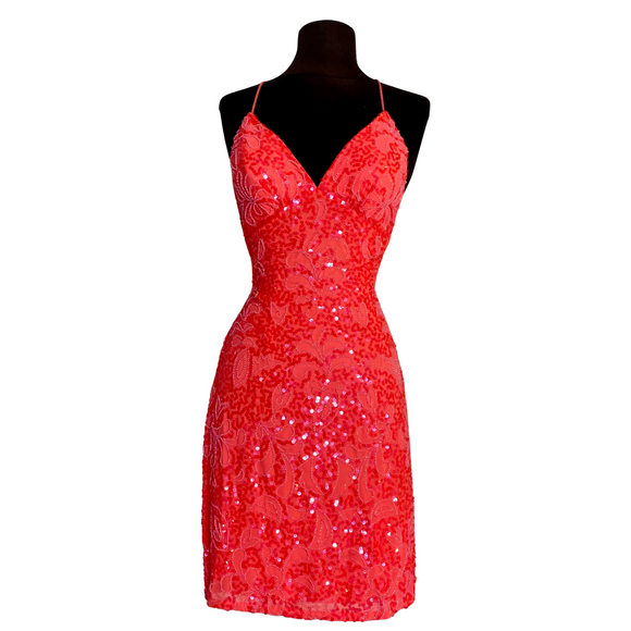 BELLA COUTURE Short Cocktail Dress Coral Size 00