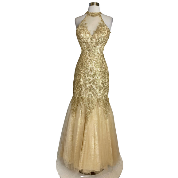 BOUTIQUE Long Gown Gold Size 10