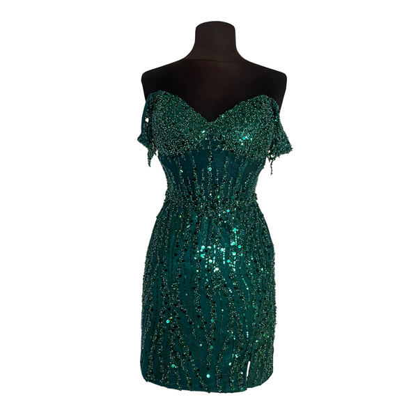 JULIET Cocktail Dress Green Size 2