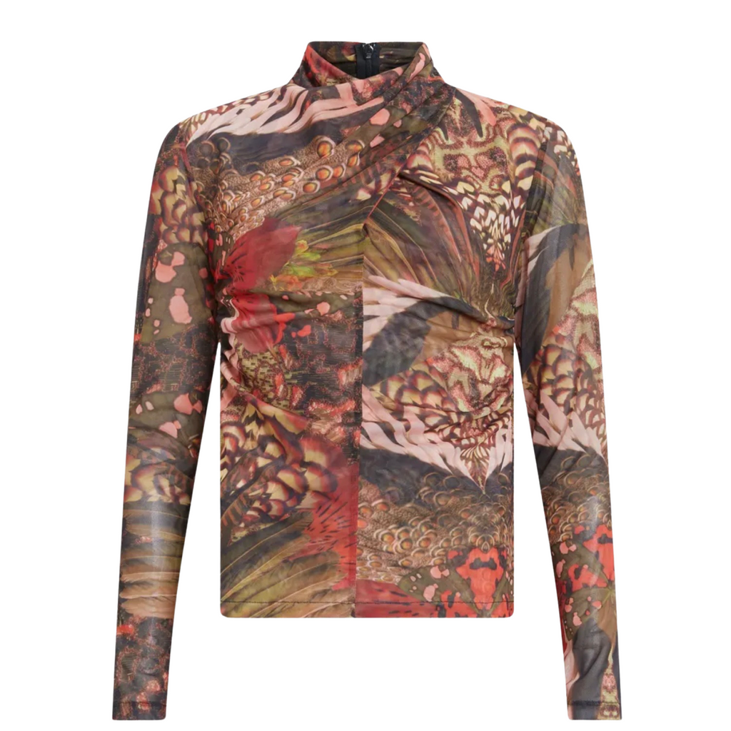ALLSAINTS Tia Gene Long Sleeve Mesh Top Size 8