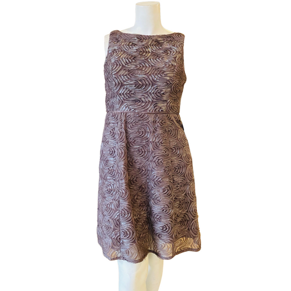 ADRIANNA PAPELL Cocktail Dress Taupe Size 14 NWT