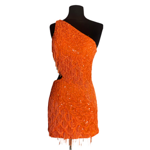 PRIMAVERA Short Cocktail Dress Orange Size 4