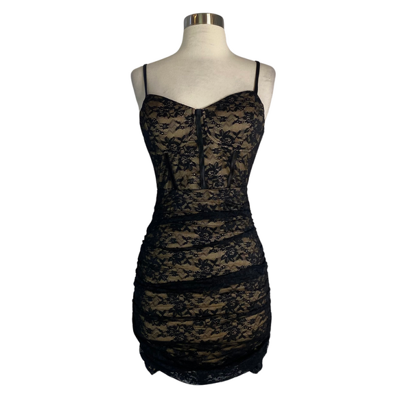 BOUTIQUE Short Lace Dress Black/Nude (Multiple Sizes AVAILABLE ) NWT