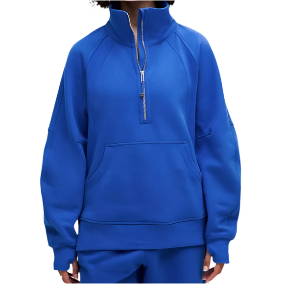 LULULEMON Oversized Scuba Funnel Neck Half Zip Pullover Royal Blue Size XS/S