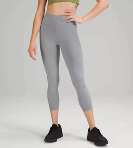 LULULEMON Invigorate High Rise Crop 23” Rhino Gray Size 4