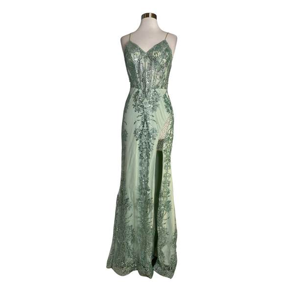 BOUTIQUE Long Gown Sage Green Size Small