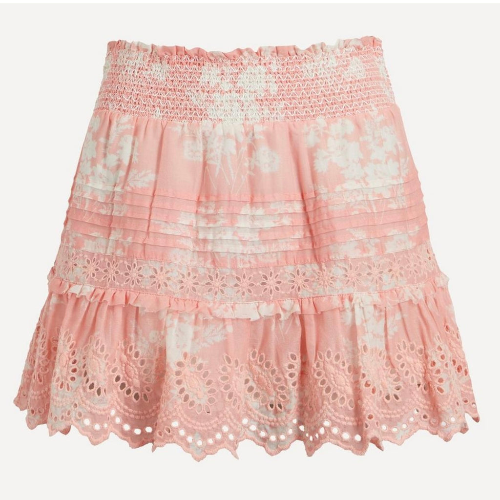 LOVESHACKFANCY
Jimena Floral-print Cotton Skirt In Coral Romance Size Medium