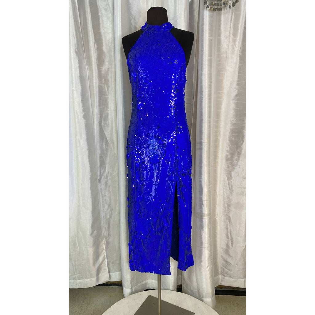 ZARA Midi/Long  Dress Blue Sequin Size Medium NWT