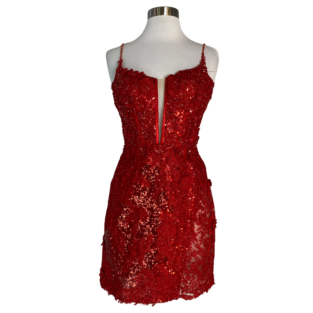 SHERRI HILL Short Dress Red Size 6