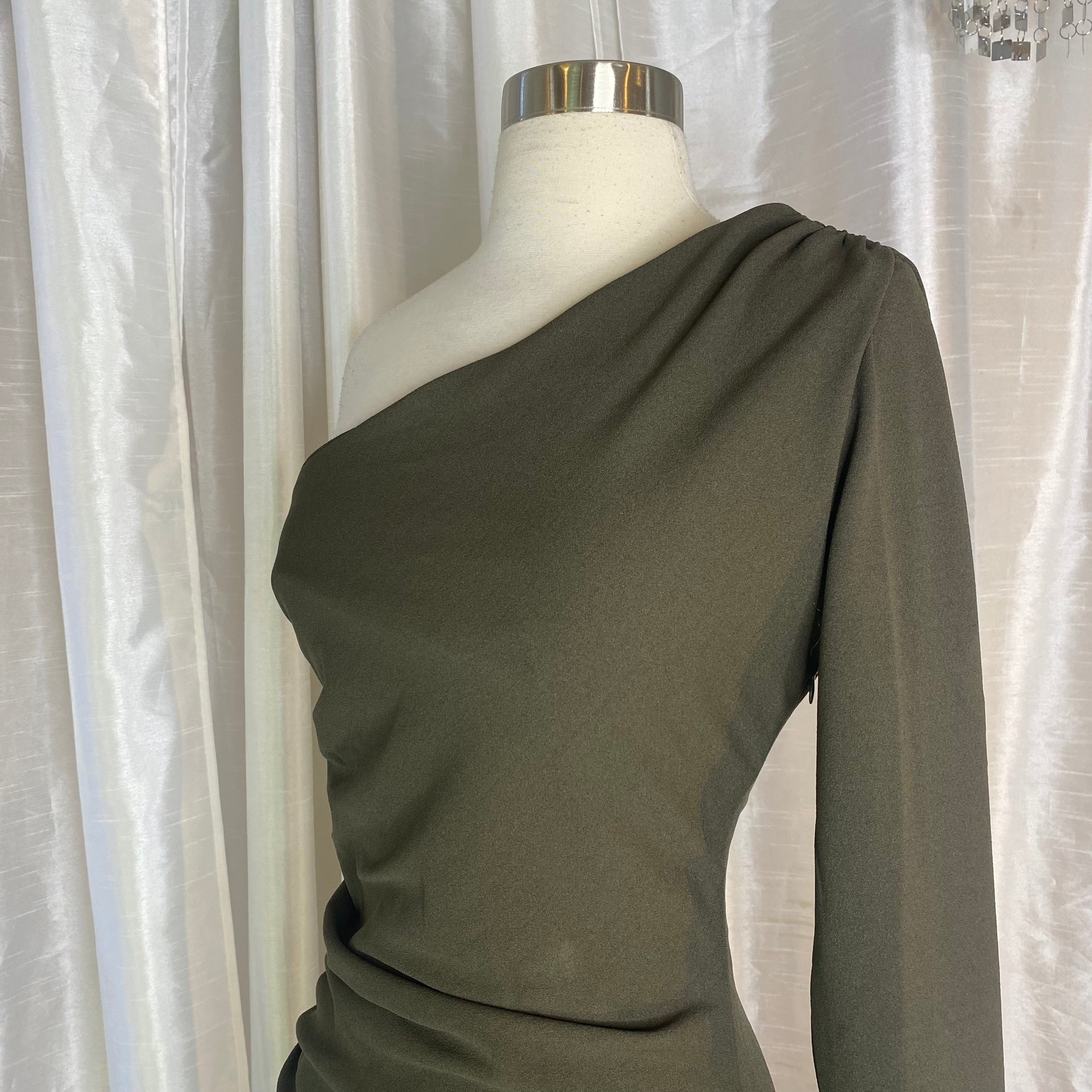 ZARA Long One Sleeve Cocktail Dress Dark Olive Size Medium NWT – Style  Exchange Boutique PGH