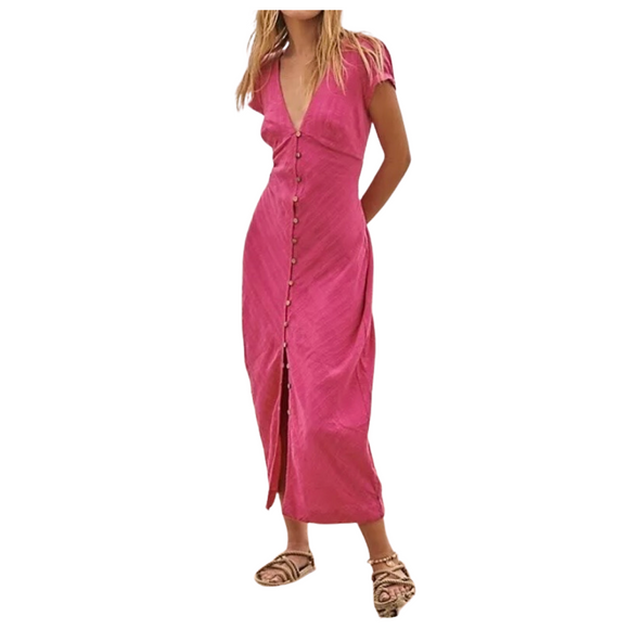 FREE PEOPLE Endless
Summer New In Town Midi Dress Pink Size XS
