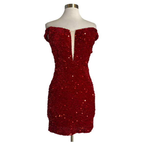 ALYCE PARIS Off the Shoulder Cocktail Dress Red Size 00
