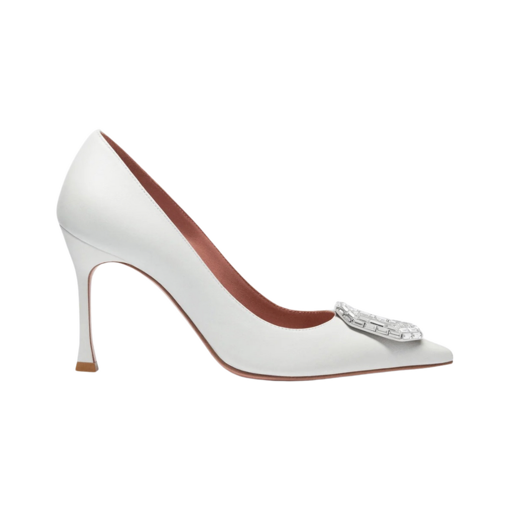 AMINA MUADDI CAMELIA PUMPS 90 WHITE NAPPA Size 38 NIB