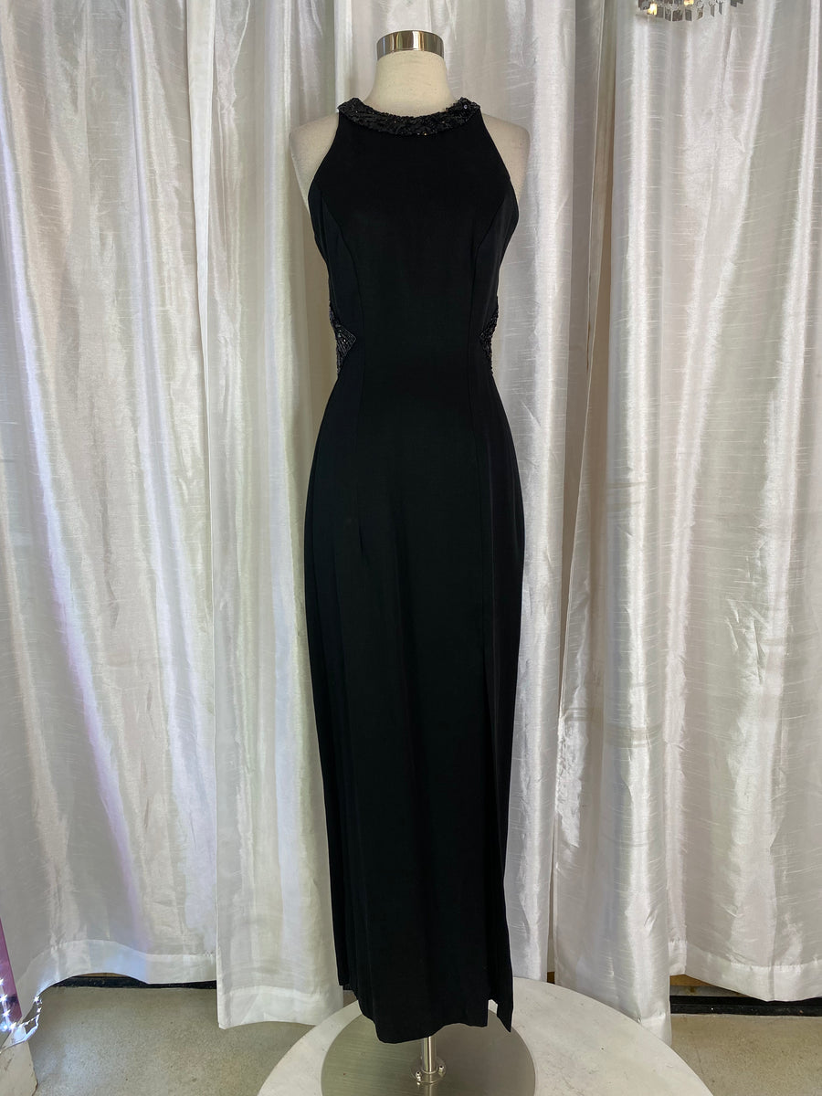 BOUTIQUE Long Gown High Neck Black Size 7 – Style Exchange Boutique PGH