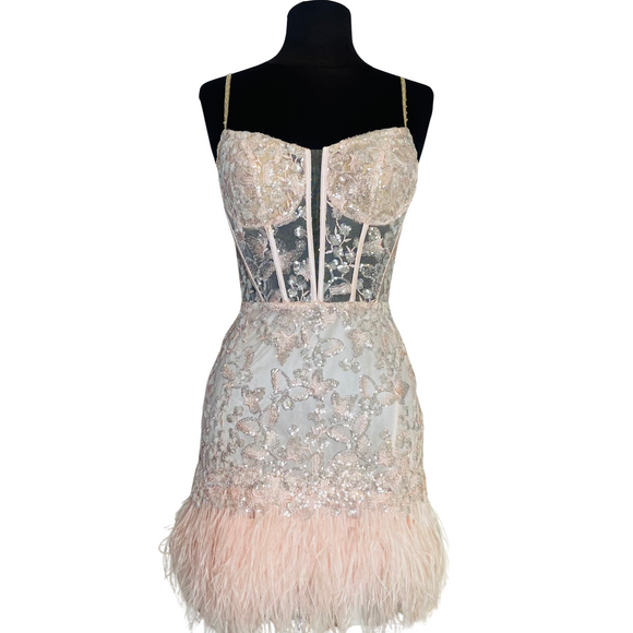 SHERRI HILL Style
55808 Short Cocktail Dress Blush Size 4