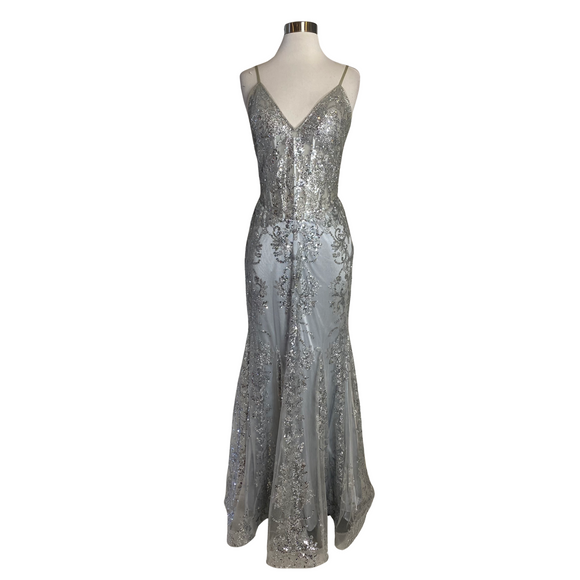 CINDERELLA DIVINE Long Gown Silver Size 6