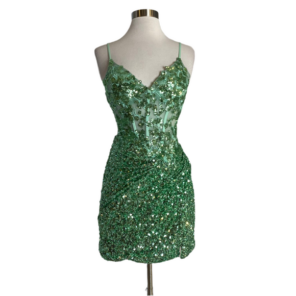 NOX ANABEL Short Cocktail Dress Sage Green Size 2