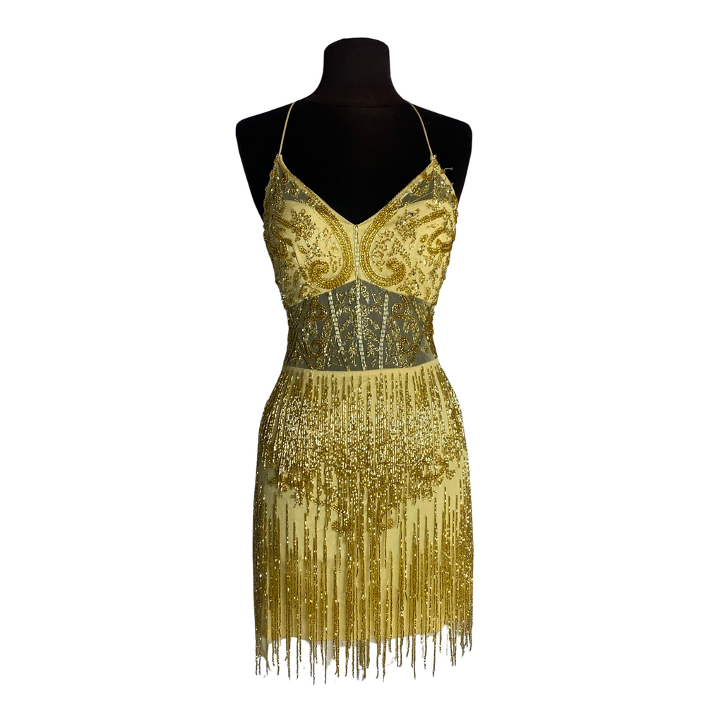 ALYCE PARIS Style 4804 Short Dress Gold Size 00