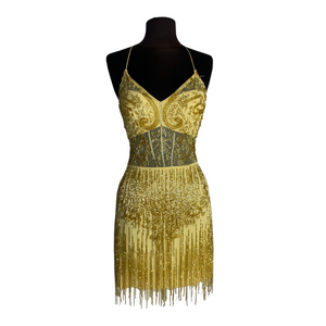 ALYCE PARIS Style 4804 Short Dress Gold Size 00