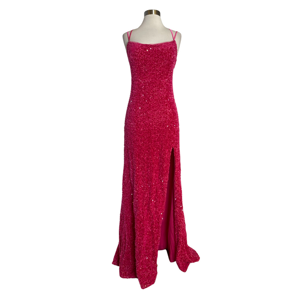 BOUTIQUE Long Sequin Gown Pink Size XL