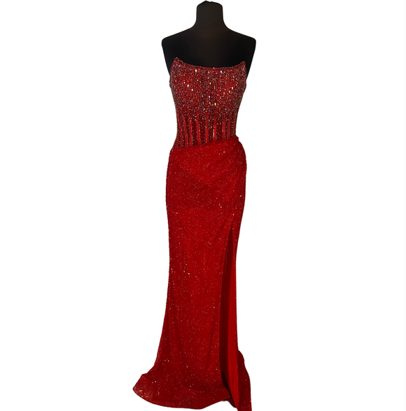 RACHEL ALLAN Style # ASH11238 Long Gown Red Size 2