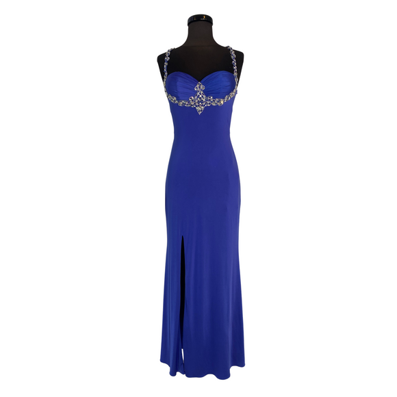 ALYCE PARIS B Dazzle Long Gown Royal Blue Size 2 NWT
