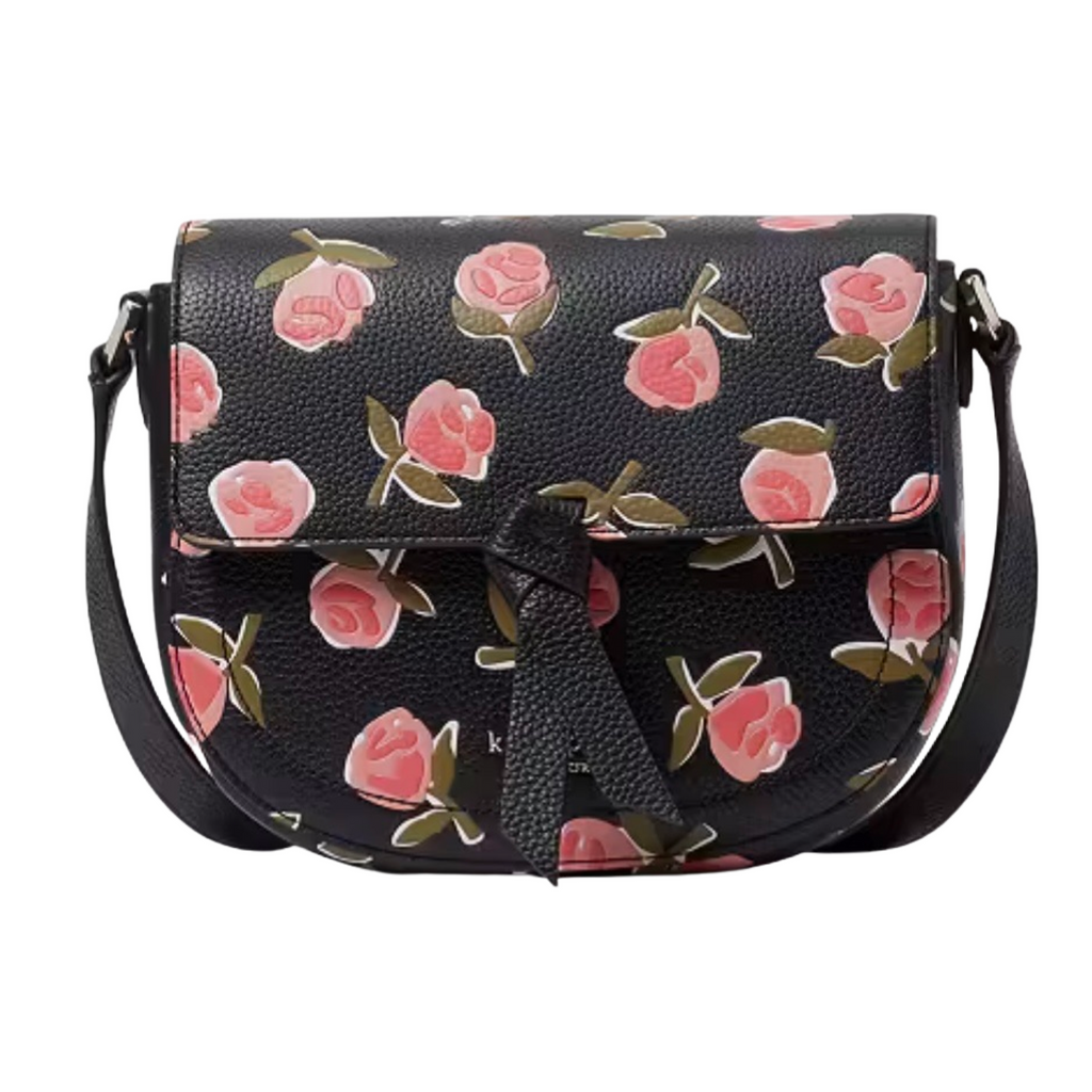 KATE SPADE Knott Ditsy Rose Medium Saddle Crossbody