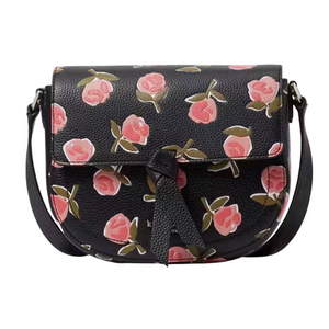 KATE SPADE Knott Ditsy Rose Medium Saddle Crossbody