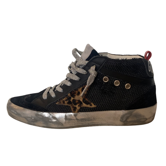 GOLDEN GOOSE Mid Star Double Quarter Sneakers  Black Size 36