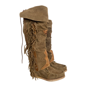 EL VAQUERO Coleen Silverstone Sabbia Drifter Tall Moccasin Boots Sand/Sable Size 36