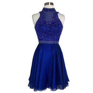 SHERRI HILL Style 51276 Short A-Line Dress Royal Blue Size 0