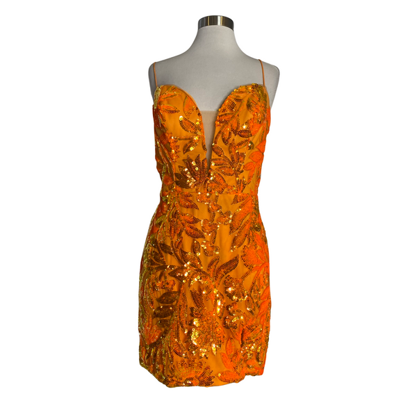 NOX ANABEL Short Cocktail Dress Orange Size 14