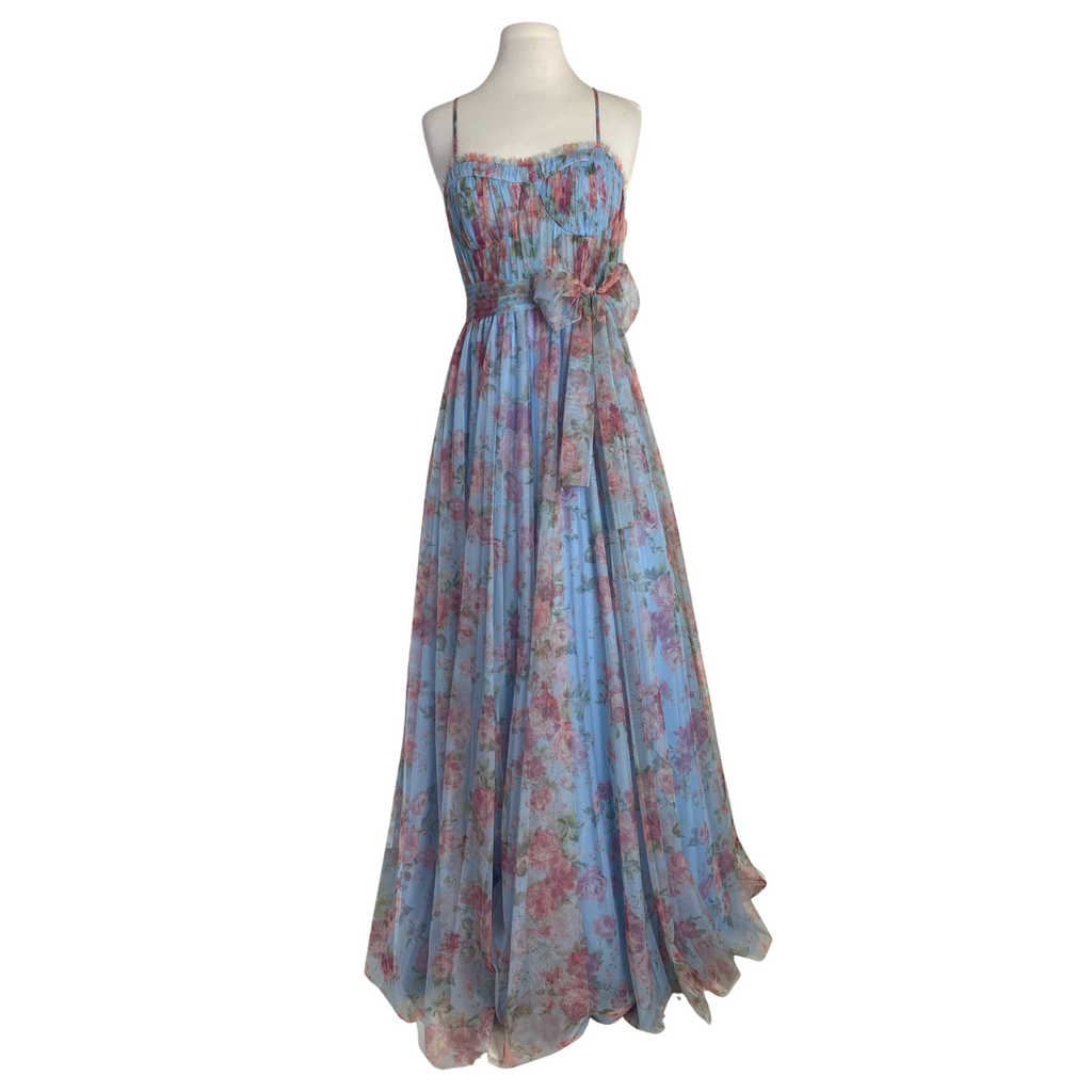 CITY STUDIO Floral Bustier Gown Sky Rose Size 7/8