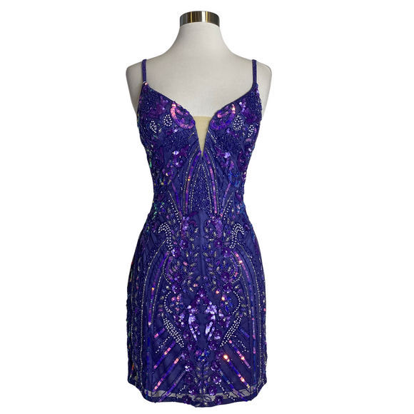 ALYCE PARIS Style 4673 Short Cocktail Dress Orchid Size 6